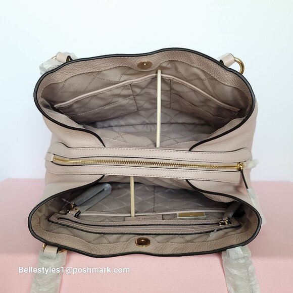 MICHAEL KORS Carrie Pebbled Leather Large Shoulder Tote- Soft Pink color⭐ - Picture 14 of 16